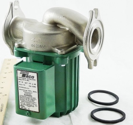 Taco 0010-SF3 Stainless Steel Circulator Pump – 1/8 HP, 115V, 0-30 GPM, Flanged