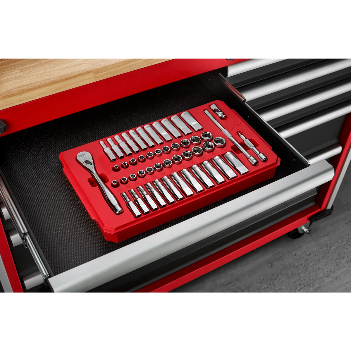 1/4" Drive 50pc Ratchet & Socket Set - SAE & Metric