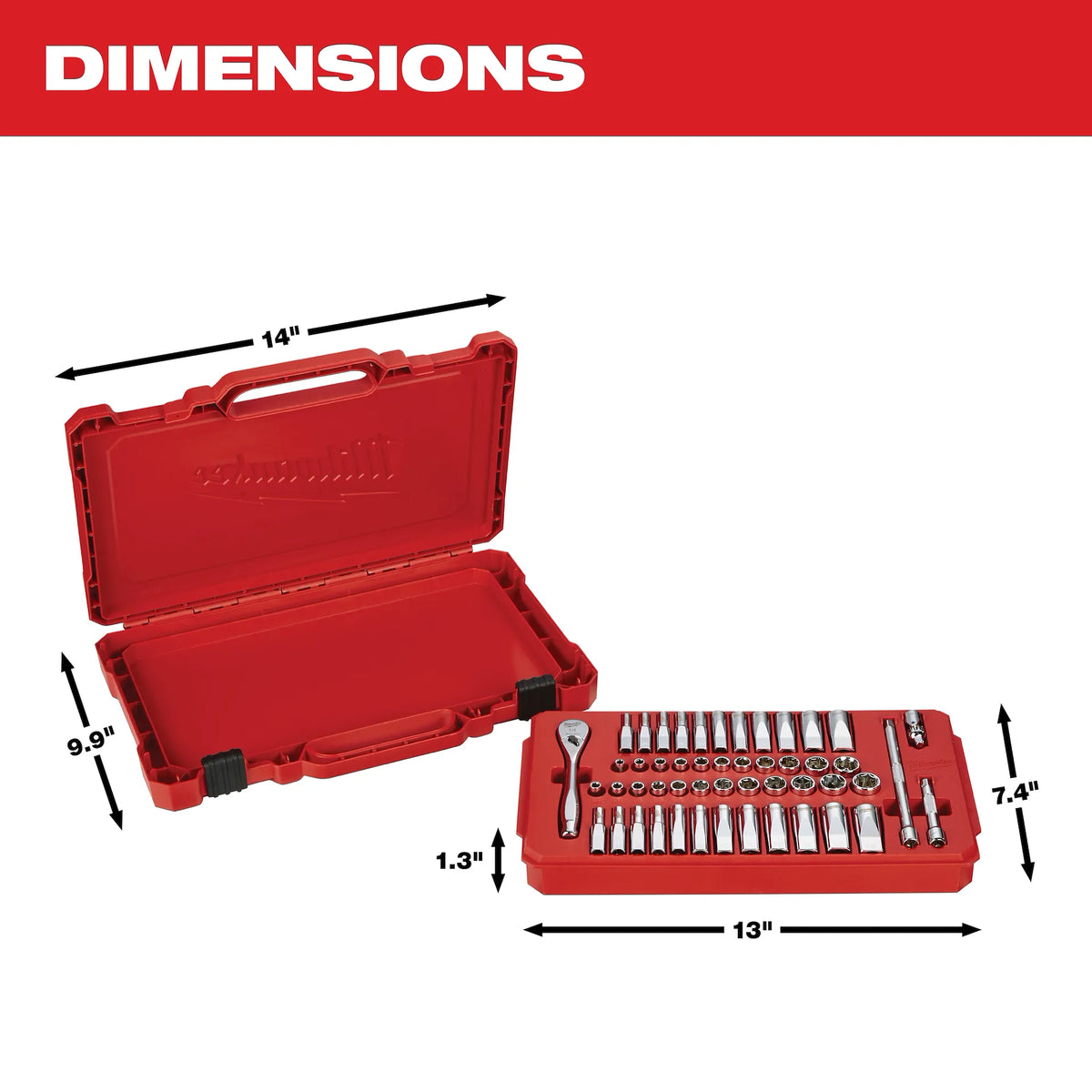 1/4" Drive 50pc Ratchet & Socket Set - SAE & Metric