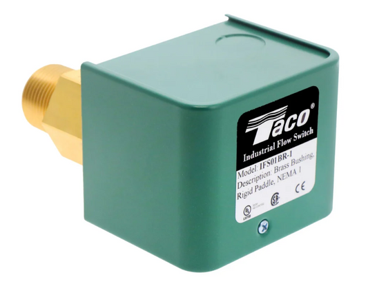Taco IFS01BR-1 Industrial Flow Switch with Brass Bushing & Rigid Paddle | NEMA 1