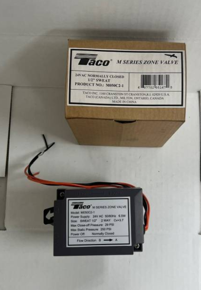 Taco M050C2-1 1/2" Sweat 2-Way Zone Valve – 24V, Normally Closed