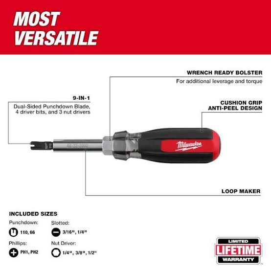 9-in-1 Punchdown Multi-Bit Screwdriver
