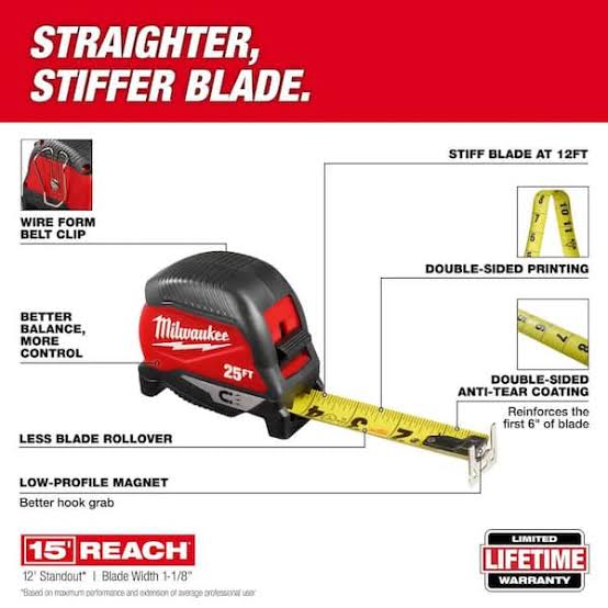 Milwaukee Magnetic Tape Measure 25ft