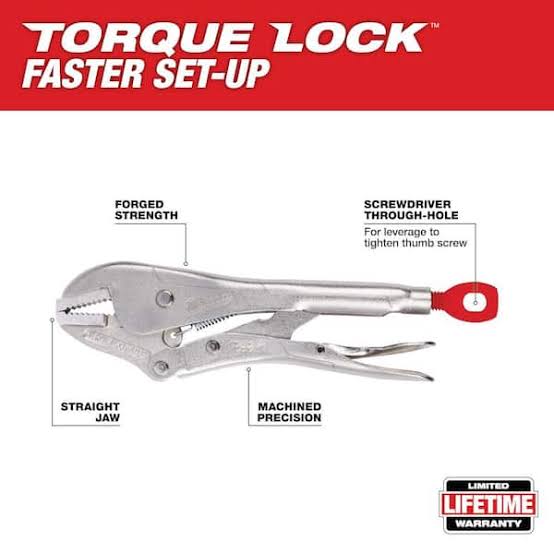 Milwaukee 7" TORQUE LOCK STRAIGHT JAW LOCKING PLIERS