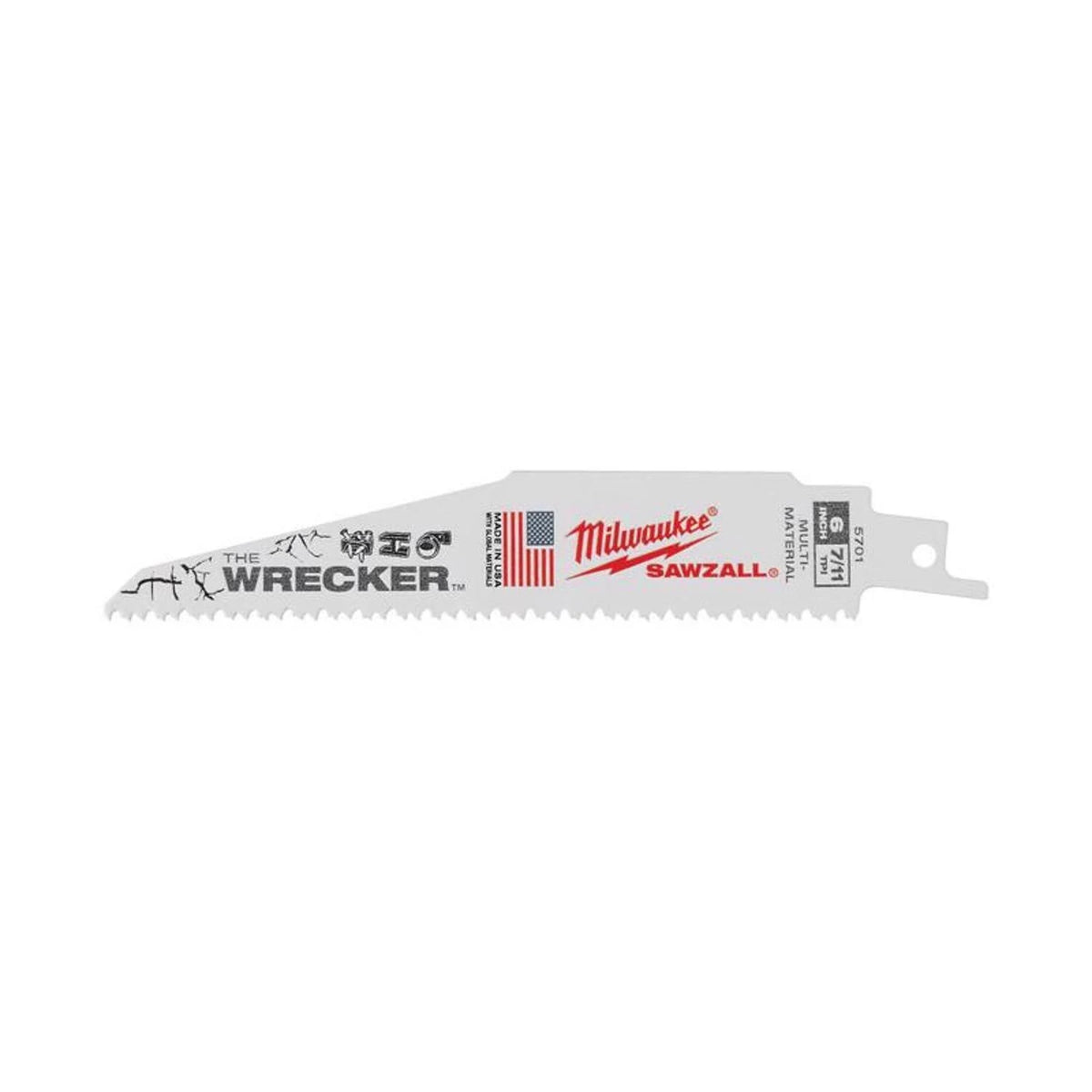 6" 7/11 TPI WRECKER™ SAWZALL® Blade for Multi-Material (5 PK)