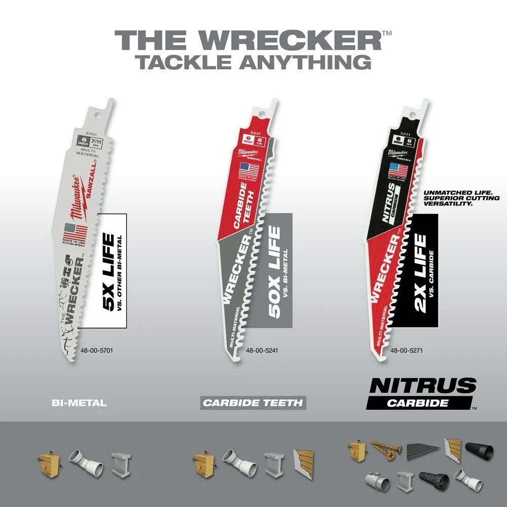 6" 7/11 TPI WRECKER™ SAWZALL® Blade for Multi-Material (5 PK)